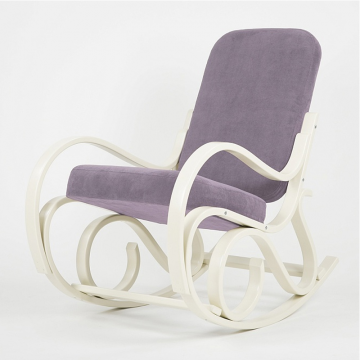 кресло-качалка Луиза  фреш 16 лавандовый каркас  Белый