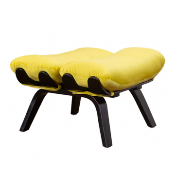 пуф Ессей  Желтый каркас  Чёрный