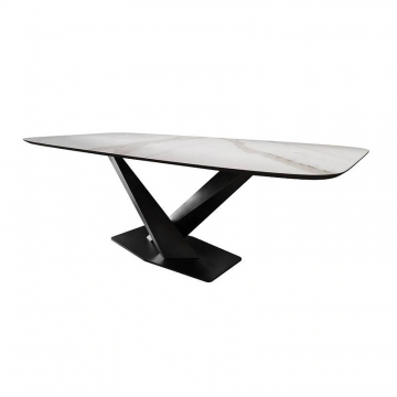 Стол Toros 180 овальный, керамика матовая белая