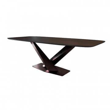 Стол Toros 200 овальный, керамика глянцевая черная