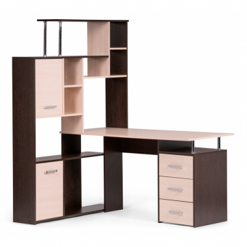 Компьютерный стол КС-15 142,7х130х175,2 венге / дуб молочный левый