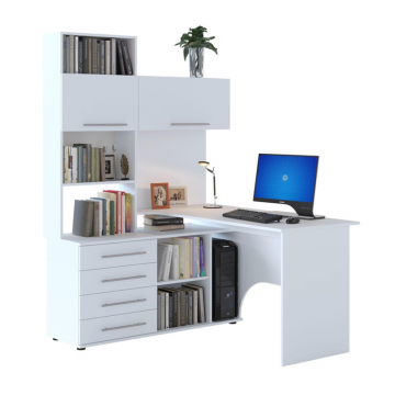 Компьютерный стол КСТ-14Л 140х123,5х182,8 белый левый