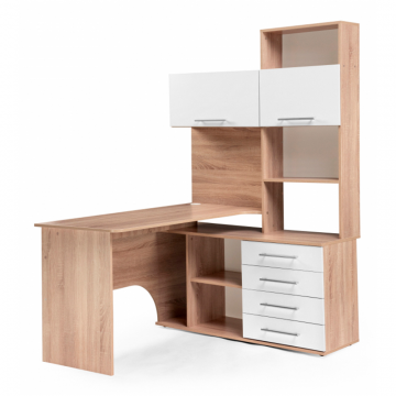 Компьютерный стол КСТ-14П 140х123,5х182,8 правый дуб сонома / белый