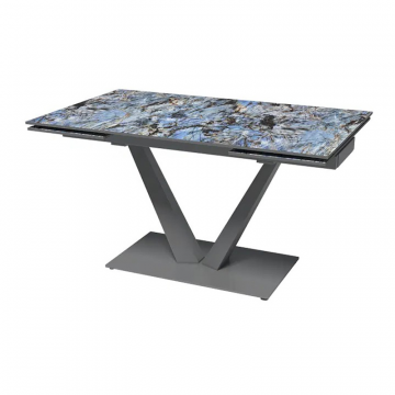 Стол раскладной Malibu (140+40+40), керамика глянцевая Lemurian Blue