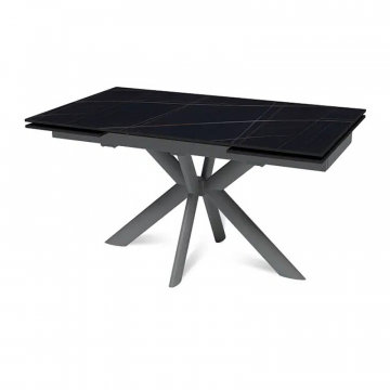 Стол раскладной Strong (140+40+40), керамика матовая Black Gold