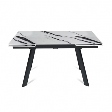 Стол раскладной Stone (140+40+40), керамика глянцевая Panda white