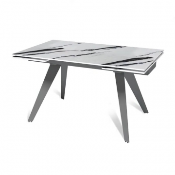 Стол раскладной Rhein (140+40+40), керамика глянцевая Panda White