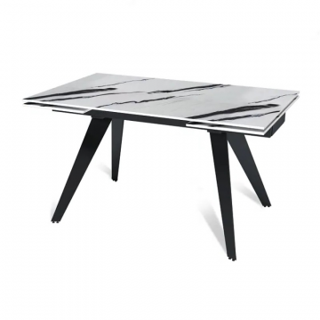 Стол раскладной Rhein (140+40+40), керамика глянцевая Panda White