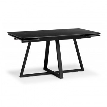 Керамический стол Памелла 140(200)х80 черный мрамор shakespeare black / черный