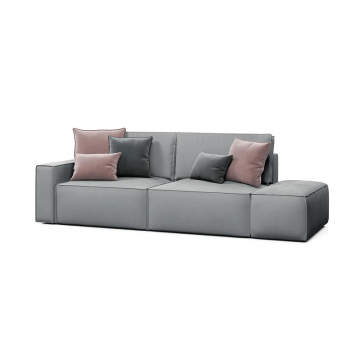 КОРСО Диван прямой с банкеткой, серый