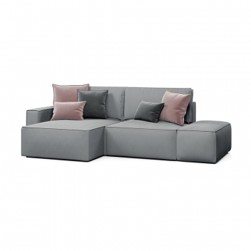 КОРСО Диван угловой с банкеткой, серый