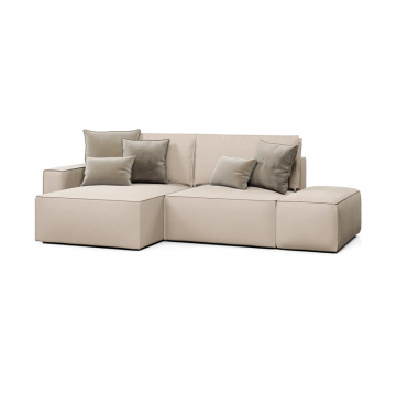 КОРСО Диван угловой с банкеткой, бежевый