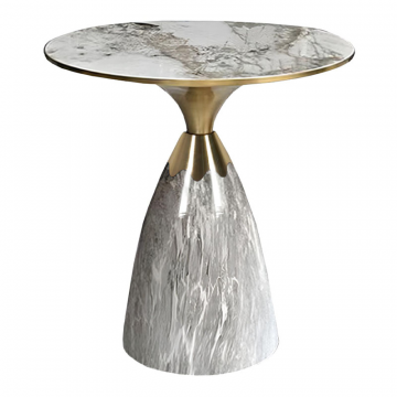 Кофейный столик Secret диам.40см x 54см, серый мрамор, металл, керамика