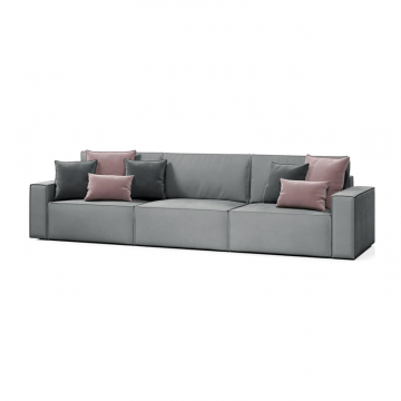 КОРСО XL Диван тканевый прямой серый