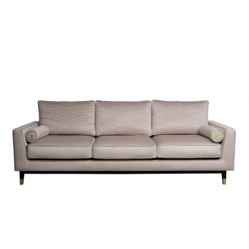 Диван Madrid Memory с кантом трехм. без мех.,велюр бежевый Colt021+Colt030