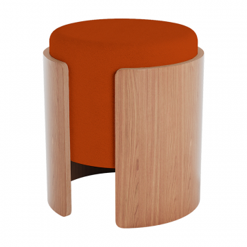 Пуф Lagom (терракотовый, натуральный дуб)