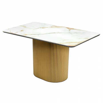 Стол Festa 140x85x77см, керамогранит Calacatte gold мрамор