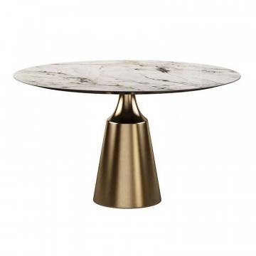 Стол круглый Lucas 100, керамика глянцевая, белая