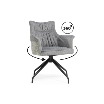 Стул на металлокаркасе Kaser 360 крутящийся grey / black