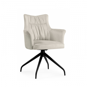 Стул на металлокаркасе Kaser 360 крутящийся ivory / black