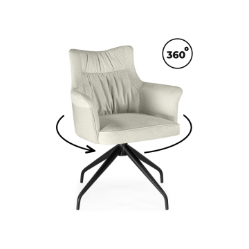 Стул на металлокаркасе Kaser 360 крутящийся ivory / black