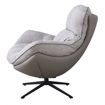 Кресло HUG светло-серый, экокожа, шенилл