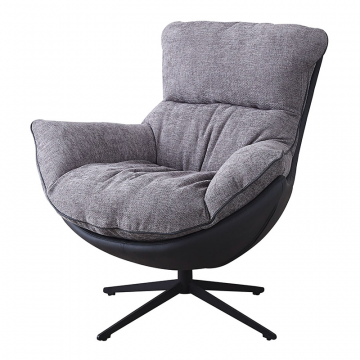 Кресло HUG тёмно-серый, экокожа, шенилл