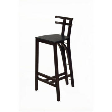Барный стул гнутого массива дуба Linz с твердой сидушкой