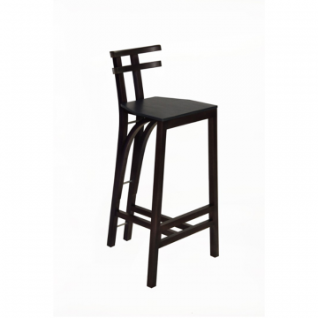 Барный стул гнутого массива дуба Linz с твердой сидушкой