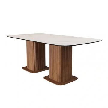 Стол прямоугольный Denver 270, керамика матовая, две опоры дерево