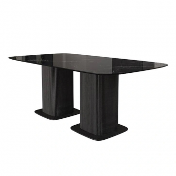 Стол прямоугольный Denver 270, керамика глянцевая, две опоры дерево