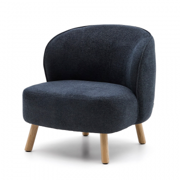 Кресло Ulit из серого шенилла с ножками из бука в натуральной отделке