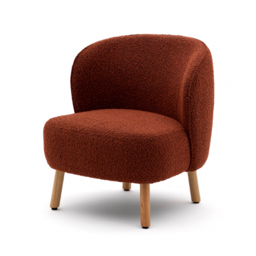 Кресло Ulit из терракотового шенилла с ножками из бука в натуральной отделке