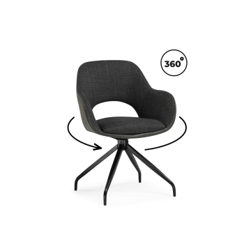 Стул на металлокаркасе Memfis graphite / black