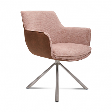 Стул Geneva, персиковый/коричневый/сталь