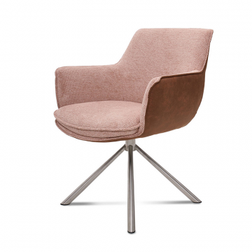 Стул Geneva, персиковый/коричневый/сталь