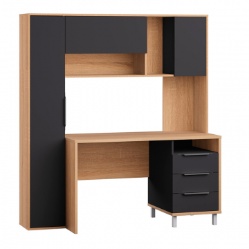 Стол рабочий Комфорт 12.95 N, Дуб сонома, Темно-серый