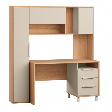 Стол рабочий Комфорт 12.95 N, Дуб сонома, Сатин