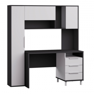 Стол рабочий Комфорт 12.95 N, Темно-серый, Белый