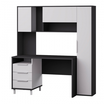 Стол рабочий Комфорт 12.95 N, Темно-серый, Белый