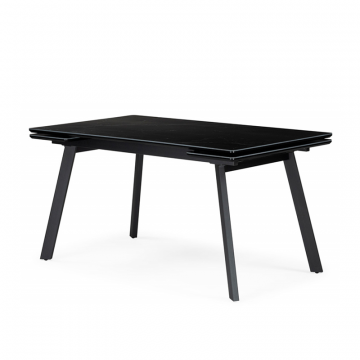 Керамический стол Норман 140(200)х80 черный мрамор shakespeare black / черный