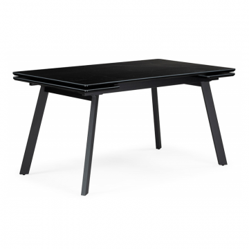 Керамический стол Норман 140(200)х80 черный мрамор shakespeare black / черный