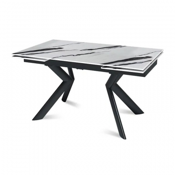 Стол раскладной Bridge (140+40+40), керамика глянцевая Panda White