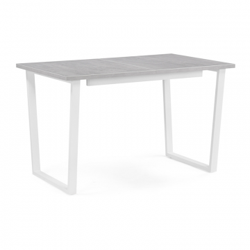 Стол раскладной Лота Лофт 120(160)х75х75 25 мм бетон / белый матовый