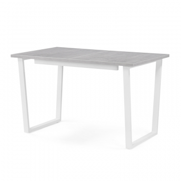 Стол раскладной Лота Лофт 120(160)х75х75 25 мм бетон / белый матовый