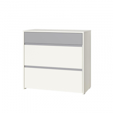 Торонто Комод 13.321 Белый PE шагрень, Стальной Серый