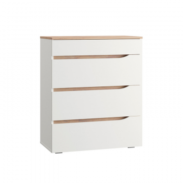 Комод Муссон 13.97, Белый шагрень, Дуб эндгрейн