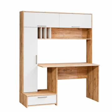 Стол письменный Лайт 03.243 Н, Дуб золотой, Белый