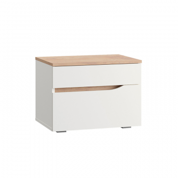 Тумба прикроватная Муссон 16.03, Белый шагрень, Дуб эндгрейн