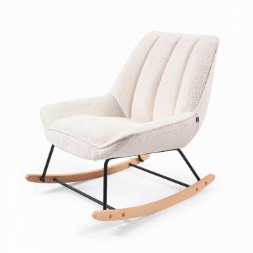 Кресло-качалка Marlina из ткани букле белого цвета